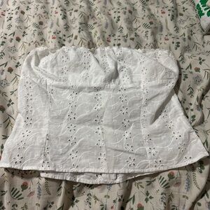 Princess Polly White Eyelet Strapless Blouse